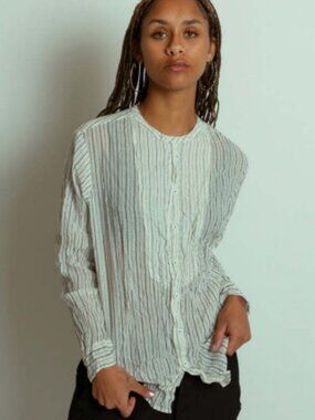 Pas De Calais Dobby Blouse / Off white and black